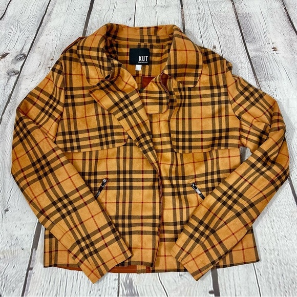 Kut from the Kloth Draped Moto Jacket Size Small In Whiskey - Picture 5 of 11